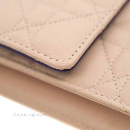 Christian Dior Miss Dior WOC Cannage Pink Lambskin Gold Hardware