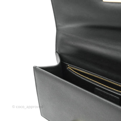 Christian Dior 30 Montaigne with Chain Black Grained Calfskin