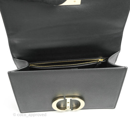 Christian Dior 30 Montaigne with Chain Black Grained Calfskin