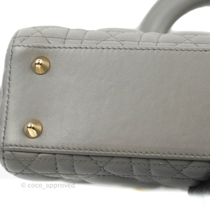 Christian Dior Lambskin My ABCDior Lady Dior Grey Gold Hardware