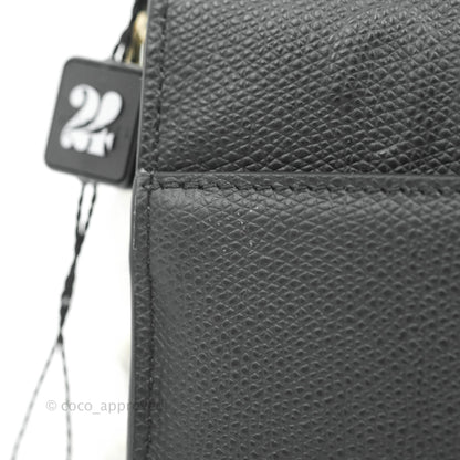 Christian Dior 30 Montaigne with Chain Black Grained Calfskin