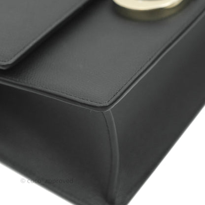 Christian Dior 30 Montaigne with Chain Black Grained Calfskin