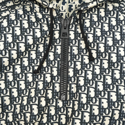 Christian Dior Short Hooded Dress Navy Dior Oblique Jacquard