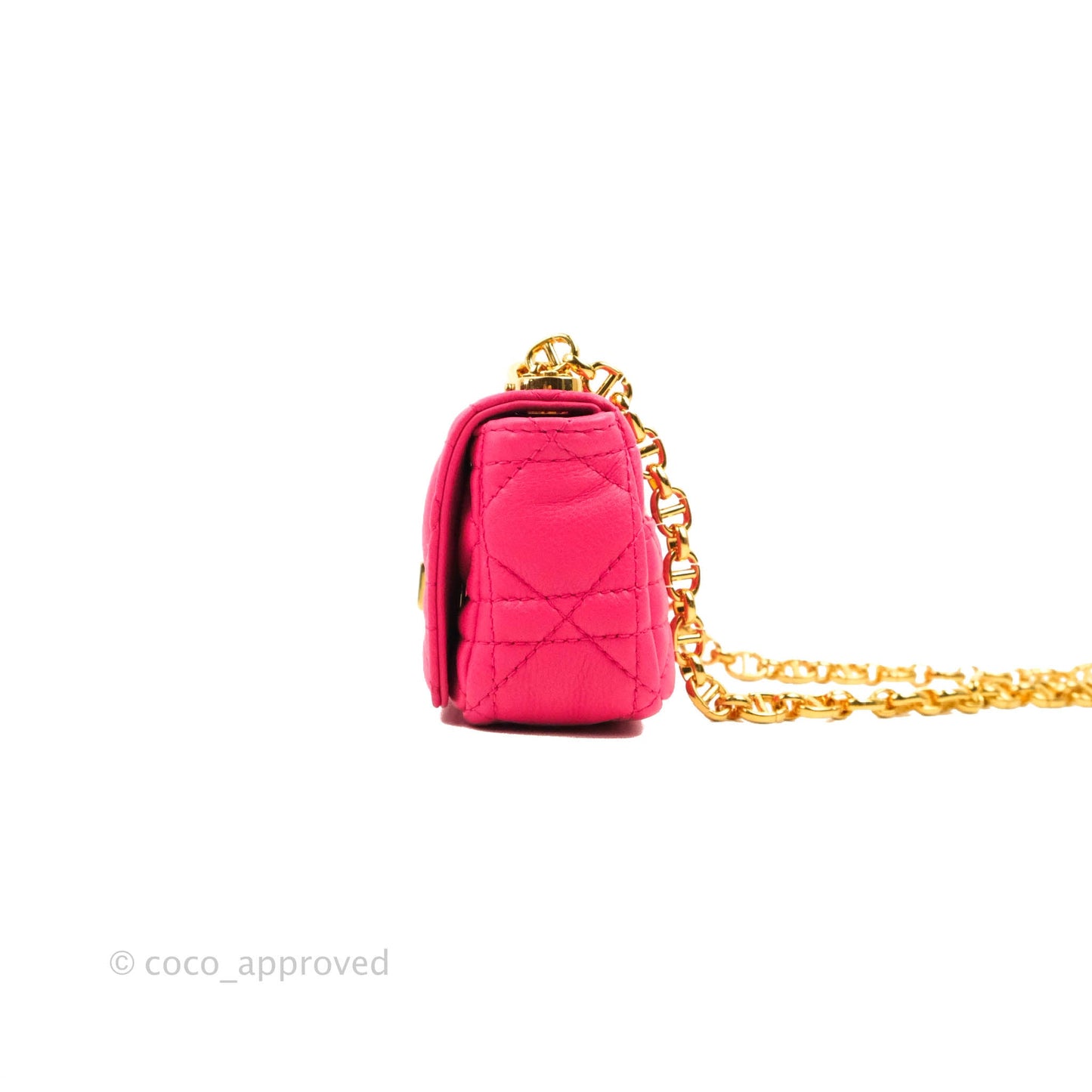 Christian Dior Micro Caro Bag Pink Gold Hardware
