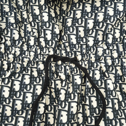 Christian Dior Short Hooded Dress Navy Dior Oblique Jacquard