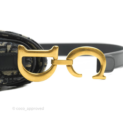 Christian Dior Saddle Medium Blue Oblique Jacquard Gold Hardware