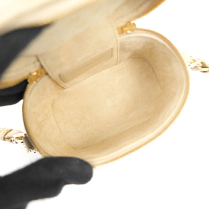 Christian Dior Micro Lady Dior Vanity Case Beige Cannage Lambskin