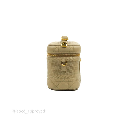 Christian Dior Small Diortravel Vanity Case Beige Lambskin Cannage