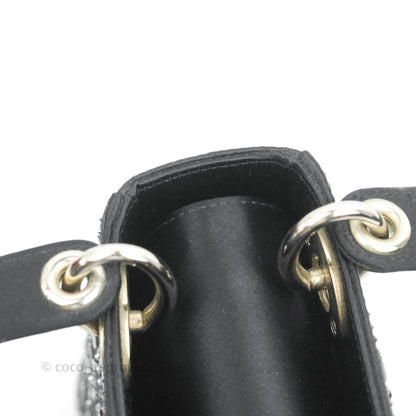 Christian Dior Cannage Mini Lady Dior Satin Crystal