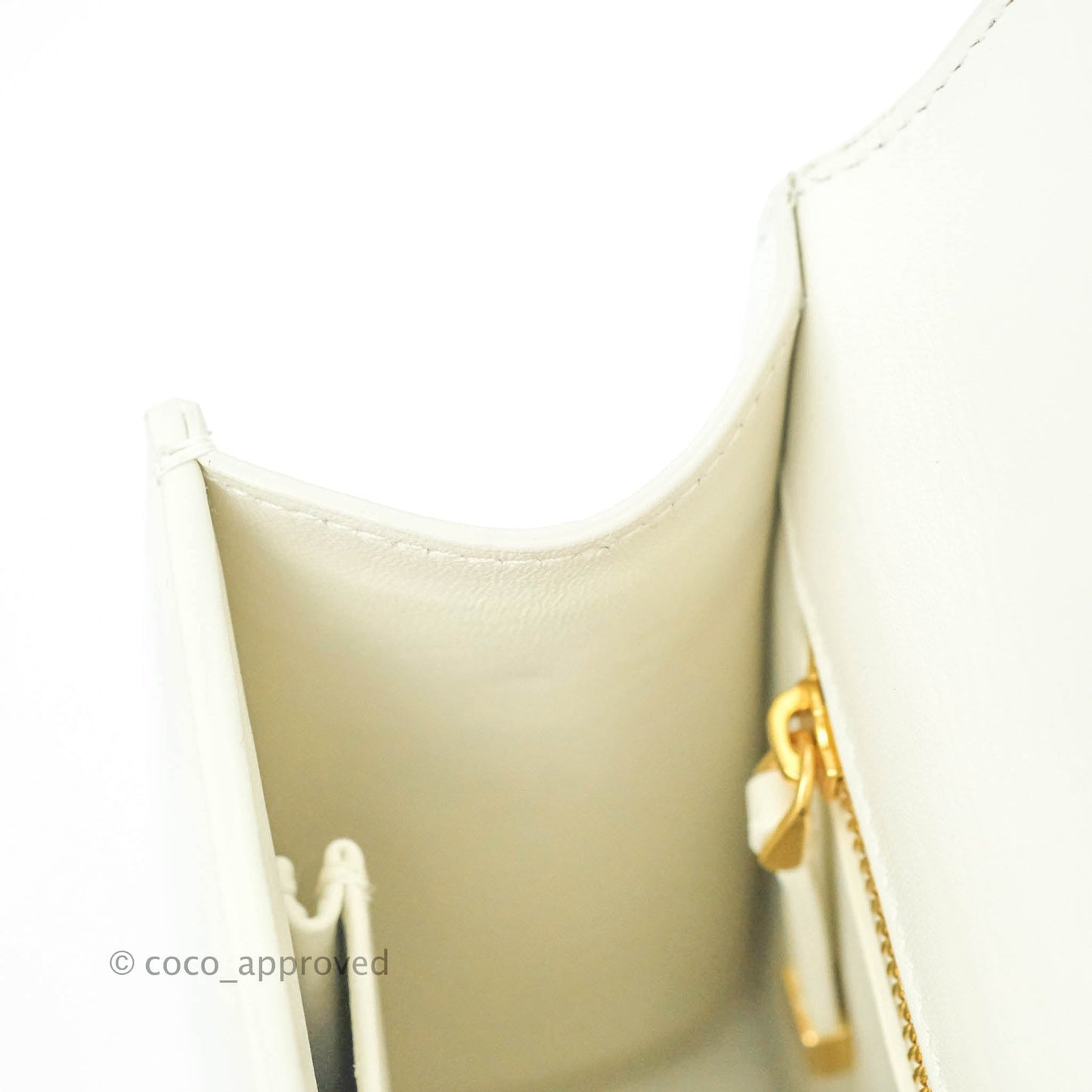 Christian Dior 30 Montaigne Bag White Calfskin Gold Hardware