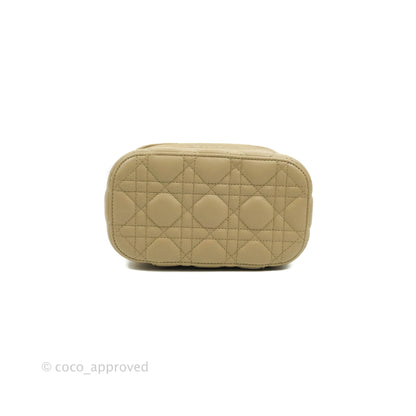 Christian Dior Small Diortravel Vanity Case Beige Lambskin Cannage