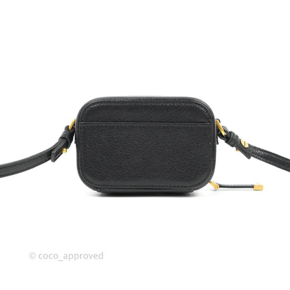Dior Mini Saddle Shoulder Strap Pouch Black Goatskin
