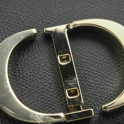 Christian Dior 30 Montaigne with Chain Black Grained Calfskin