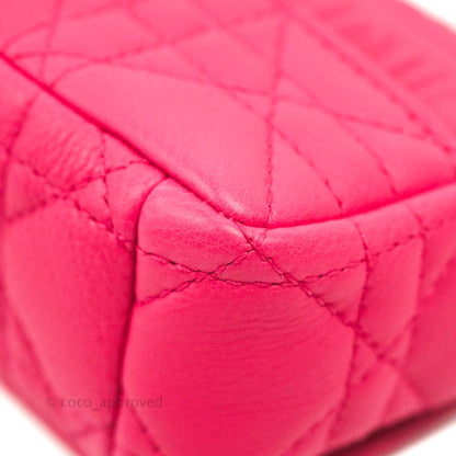 Christian Dior Micro Caro Bag Pink Gold Hardware