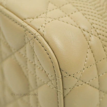 Christian Dior Small Diortravel Vanity Case Beige Lambskin Cannage