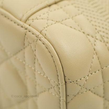 Christian Dior Small Diortravel Vanity Case Beige Lambskin Cannage