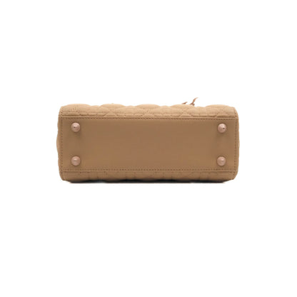 Christian Dior Lambskin My ABCDior Lady Dior Matte Dark Beige Matte Hardware