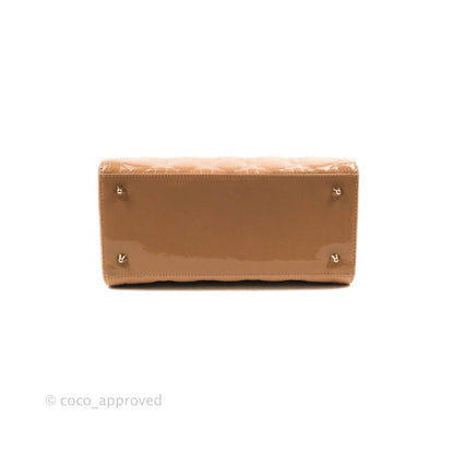 Christian Dior Medium Lady Dior Blush Patent Gold Hardware