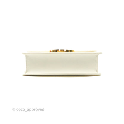 Christian Dior 30 Montaigne Bag White Calfskin Gold Hardware
