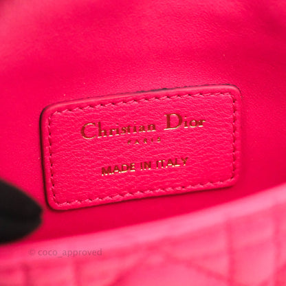 Christian Dior Micro Caro Bag Pink Gold Hardware