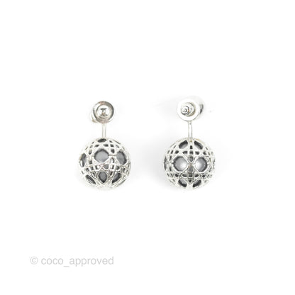 Dior Pearl Secret Cannage Mise En Dior Tribales Earrings Silver Tone
