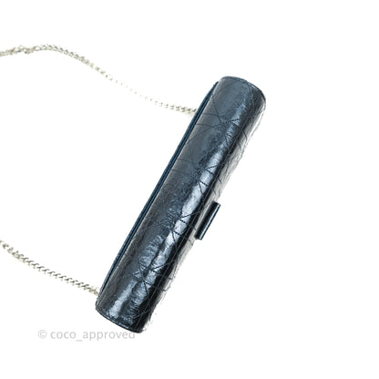 Christian Dior Miss Dior WOC Cannage Metallic Blue Silver Hardware