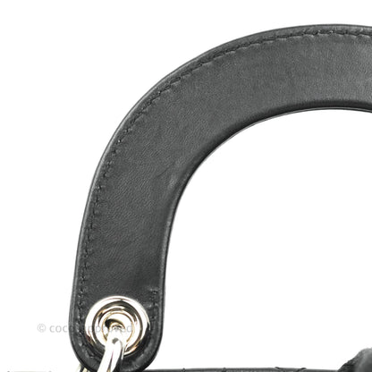 Christian Dior Cannage Mini Lady Dior Black Silver Hardware