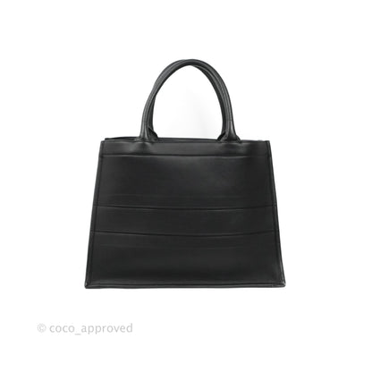Christian Dior Medium Embossed Book Tote Black Calfskin