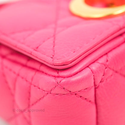 Christian Dior Micro Caro Bag Pink Gold Hardware