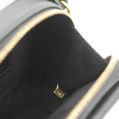 Dior Mini Saddle Shoulder Strap Pouch Black Goatskin