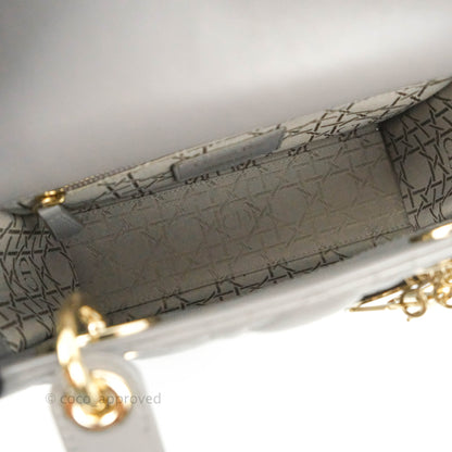 Christian Dior Lambskin My ABCDior Lady Dior Grey Gold Hardware