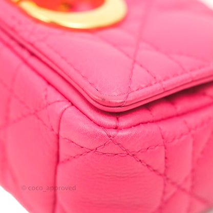 Christian Dior Micro Caro Bag Pink Gold Hardware