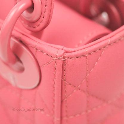 Christian Dior Mini Cannage Lady Dior Dark Pink Matte Pink Hardware