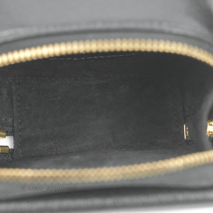 Dior Mini Saddle Shoulder Strap Pouch Black Goatskin