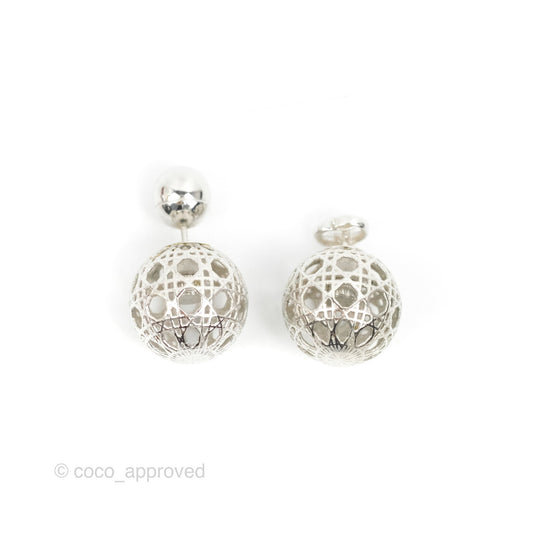 Dior Mise en Dior Tribal Earrings Silver Tone
