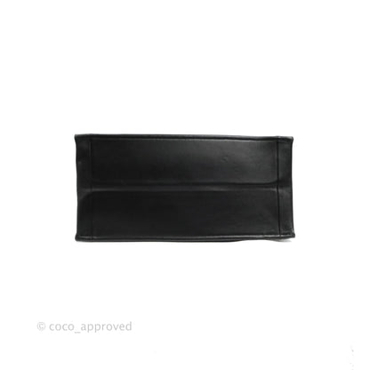 Christian Dior Medium Embossed Book Tote Black Calfskin