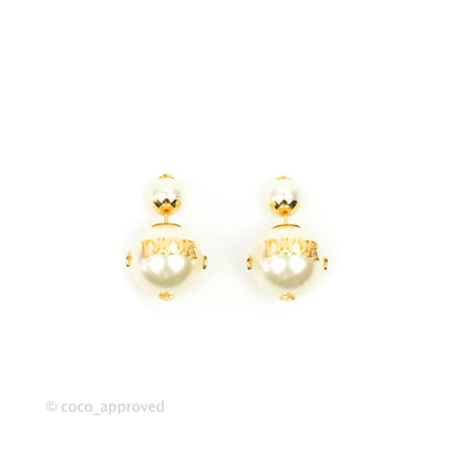 Christian Dior Pearl Star Tribales Earrings Gold Tone