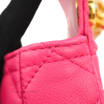 Christian Dior Micro Caro Bag Pink Gold Hardware