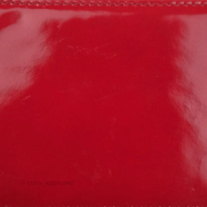 Christian Dior Medium Lady Dior Red Patent Silver Hardware