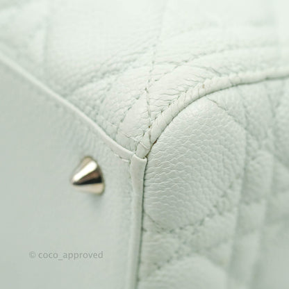 Christian Dior Medium Lady Dior Light Mint Grained Leather Silver Hardware