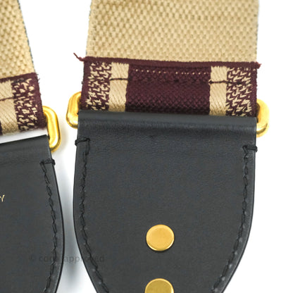 Christian Dior 'Christian Dior Paris' Embroidery Shoulder Strap Burgundy
