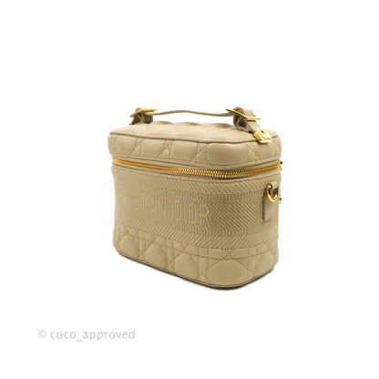 Christian Dior Small Diortravel Vanity Case Beige Lambskin Cannage