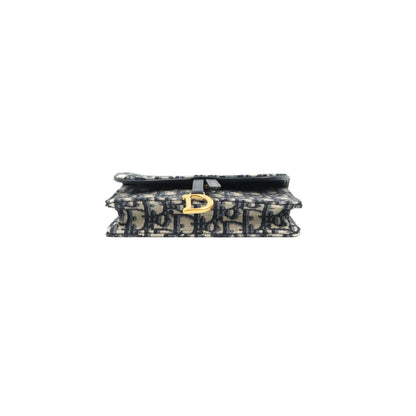Christian Dior Blue Dior Oblique Jacquard Saddle Belt Pouch