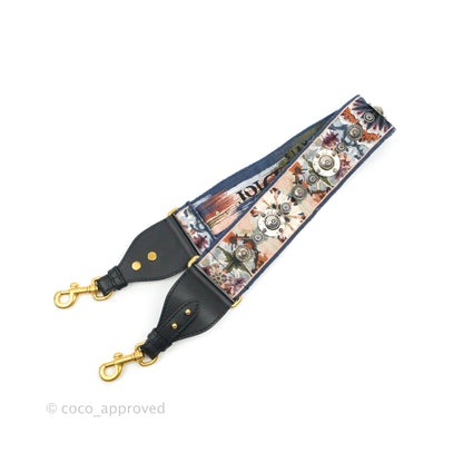 Christian Dior Canvas Embroidered Studded KaleiDiorscopic Shoulder Strap Multicolor
