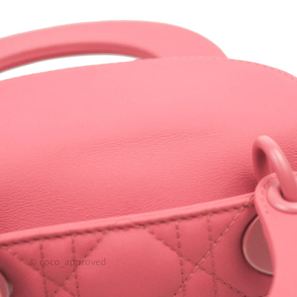 Christian Dior Mini Cannage Lady Dior Dark Pink Matte Pink Hardware