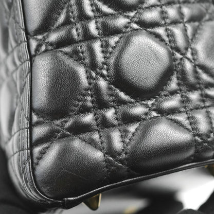 Christian Dior Medium Lady Dior Black Lambskin Gold Hardware