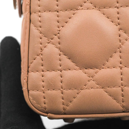 Christian Dior Mini Lady Dior Blush Ultramatte Cannage Calfskin
