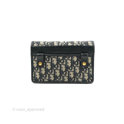 Christian Dior 30 Montaigne Blue Oblique Jacquard 2-in-1 Pouch