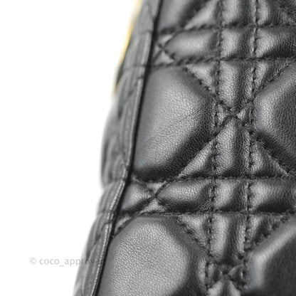 Christian Dior Medium Lady Dior Black Lambskin Gold Hardware