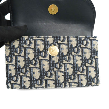 Christian Dior Blue Dior Oblique Jacquard Saddle Belt Pouch